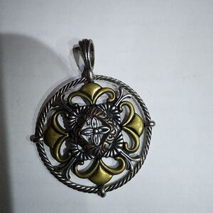 Carolyn Pollack Silver and Gold Floral Pendant